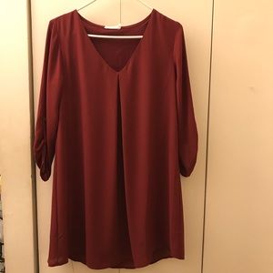 Lush karly 3/4 sleeve shift dress